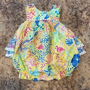 RicRac and Ruffles tropical bubble 0-3m NWOT